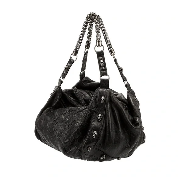 Thomas Wylde VINTAGE RARE Black SKULL Lambskin Oxford Circus Bag - Picture 2 of 16